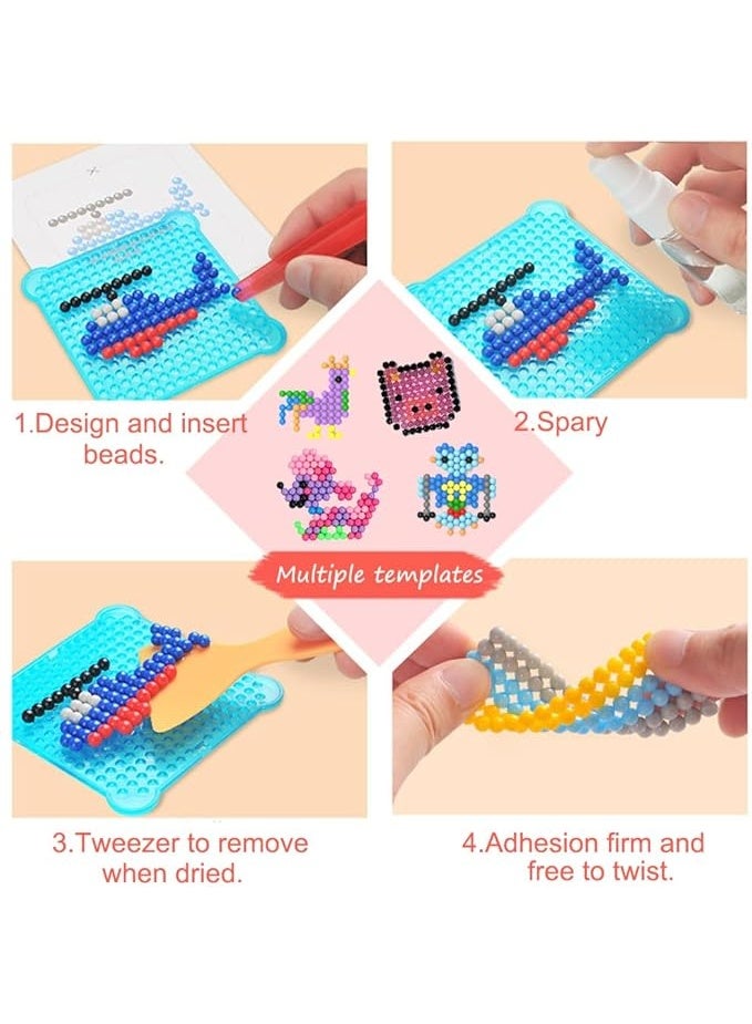 Fuse Beads Kit for Girls Ages 6+ – 1500 Pcs 5mm Beads in 15 Colors with Spray Bottle, Puzzle Guide, Clamps & Chains | Creative DIY Arts & Crafts Gift - Image 2